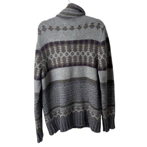 True Religion Cardigan Sweater Flag Patch Alpaca Wool Blend Gray Size XXL - Picture 2 of 9